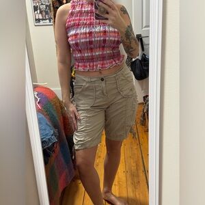 Y2K Tan Cargo Shorts